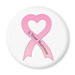 5 Year Survivor Pink Ribbon Magnet