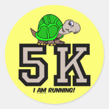 5K runner Round Sticker