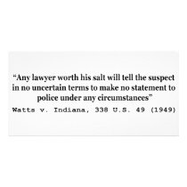 5th Amendment Watts v Indiana 338 US 49 1949 Personalized Photo Card
