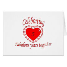 5th. Anniversary Cards
