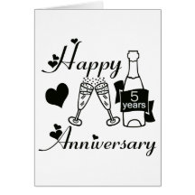 5th. Anniversary Greeting Cards