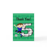 5th Birthday Blue and Black Soccer Thank You v2 Greeting Cards