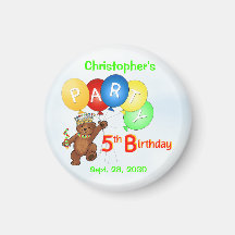 5th Birthday Party Royal Bears Fridge Magnet