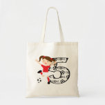 5th Birthday Red and White Soccer Girl 1 Bags