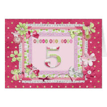 5th birthday scrapbooking style greeting cards