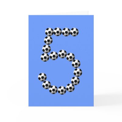 5th Birthday Soccer Age Card by lollypopgirrrl
