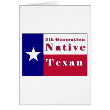 5th Generation Native Texan Flag Card