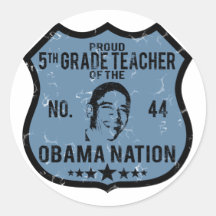 5th Grade Obama Nation Round Sticker