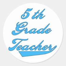 5th Grade Teacher Blue Sticker