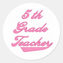 5th  Grade Teacher Pink Text Tshirts Stickers
