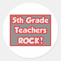 5th Grade Teachers Rock! Round Stickers