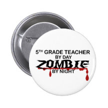 5th Grade Zombie Pinback Button