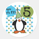 5th Penguin Birthday tshirts and Gifts Sticker