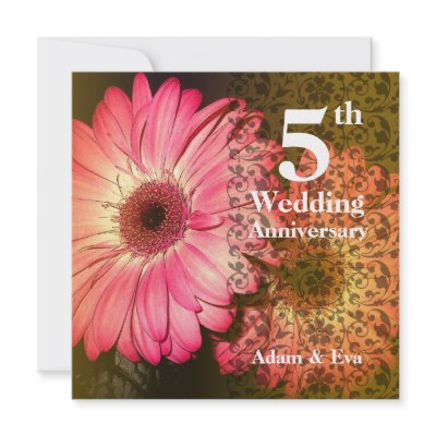 Wedding Anniversary Gifts Year on 5th Year Wedding Anniversary Invitation Daisy By Pixibition