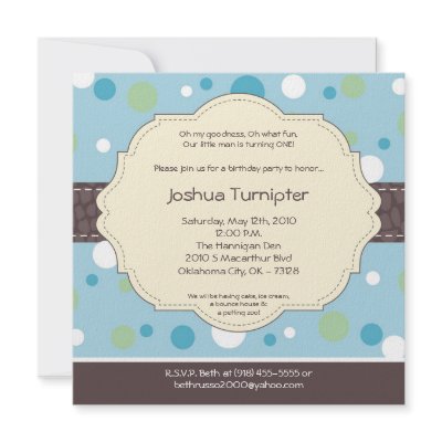 5x5 Boy Blue Polkadot Poke Birthday Invitation by thepapergenius