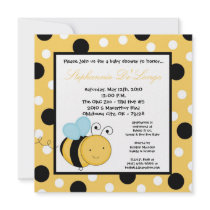5x5 Buzzin Honey Bumble Bee Baby Shower Invitation