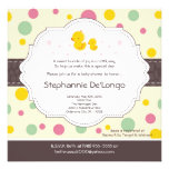 5x5 Girl Rubber Duck Duckie Baby Shower Invitation