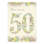 5x7 50th Birthday Party Natural Blooms Invitation