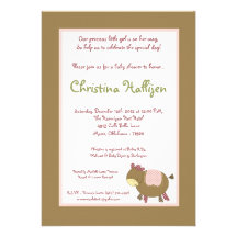 5x7 Abby's Farm Pink Barn Baby Shower Invitation