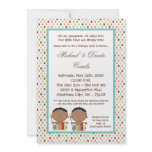 5x7 African American TWIN Birthday Part Invitation
