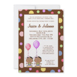 5x7 African American TWIN Birthday Part Invitation