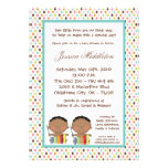 5x7 African American TWINS Baby Shower Invitation