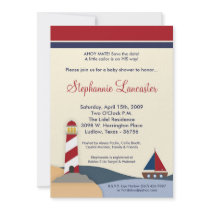 5x7 Ahoy Mate Sail Boat Baby Shower Invitation