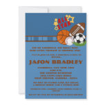 5x7 All Star Blue Birthday Party Invitation
