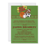 5x7 All Star Green Birthday Party Invitation