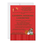 5x7 All Star Red Birthday Party Invitation