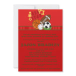 5x7 All Star Red Birthday Party Invitation