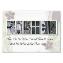 5x7 Alphabet Letter Photography Sister  (Flower)