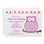 5x7 Amore Owl Pink Girl Birthday Invitation