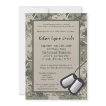 5x7 ARMY Camo ACU Print Baby Shower Invitation