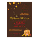 5x7 Autumn Fall Leaves Girl Baby Shower Invitation