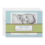 5x7 Baby Boy Blue Green Photo Birth Announcement invitations