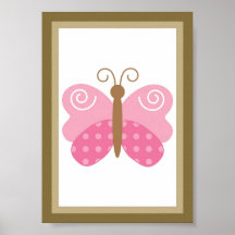5X7 Berry Garden Butterfly Wall Art Poster