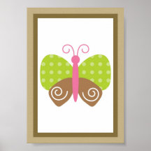 5X7 Berry Garden Butterfly Wall Art Print
