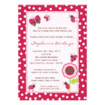 5x7 Berry Garden Lady Bug Baby Shower Invitation
