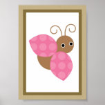 5X7 Berry Garden Lady Bug Wall Art Posters