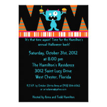 5x7 Birthday Bash Halloween Party Invitation