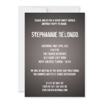 5x7 Black DJ Spin Turntable 16 Birthday Invitation