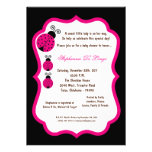 5x7 Black Lady Bug Baby Shower Personalized Announcement
