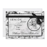 5x7 Black Toile Fabric Photo Senior Announcement