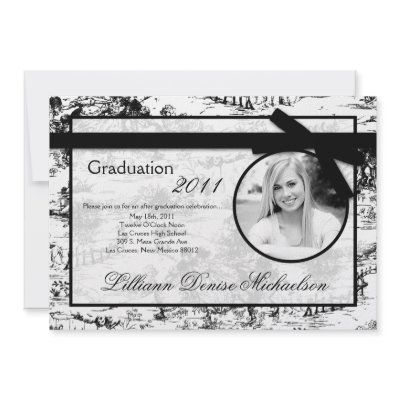 5x7 Black Toile Photo Graduation Announcement by AnnLeeDesigns