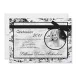 5x7 Black Toile Photo Graduation Announcement invitations