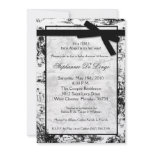 5x7 Black Whit Toile Fabric Baby Shower Invitation