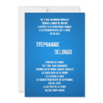 5x7 Blue DJ Spin Turntable Quinceanera Invitation