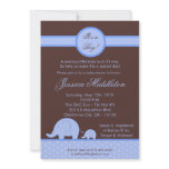 5x7 Boy Blue Mod Elephant Baby Shower Invitation