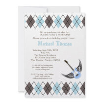 5x7 Boy Punk Rock Guitar Birthday Party Invitation